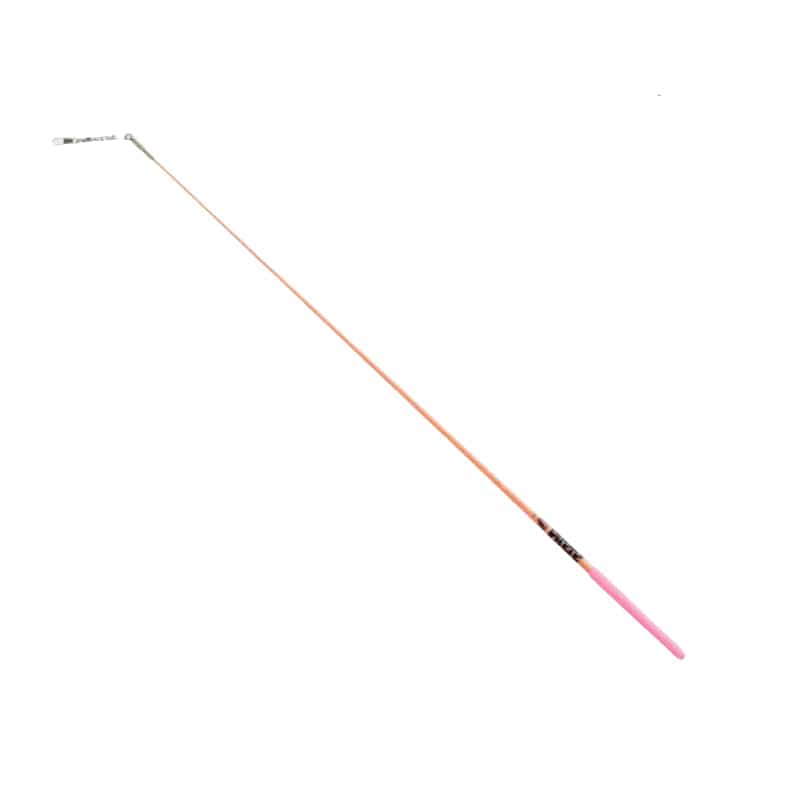 sasaki rhythmic gymnastics ribbon stick 57 cm pink light orange FIG approved cane fiberglass by OneSports.ae