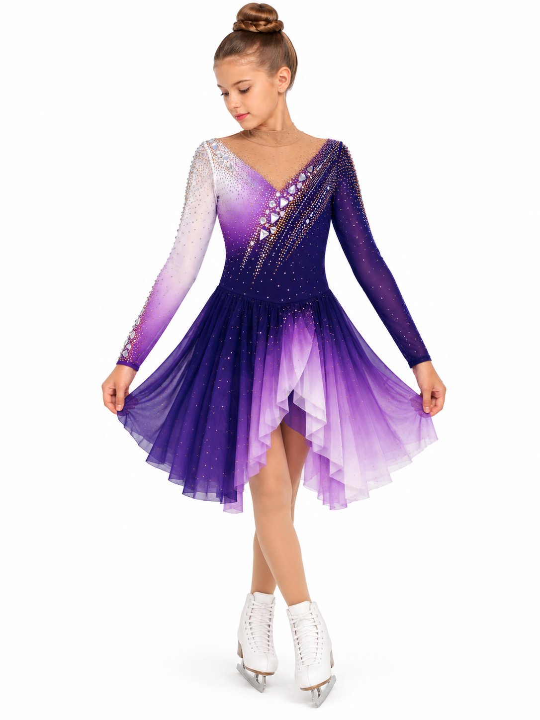 129-140cm Figure Skating Dress Spiral