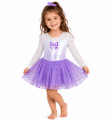 Leotard Dress Bow Lilac - OneSports - dubai