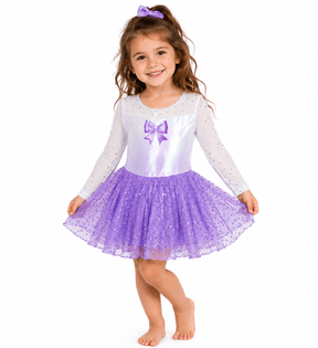 Leotard Dress Bow Lilac - OneSports - dubai