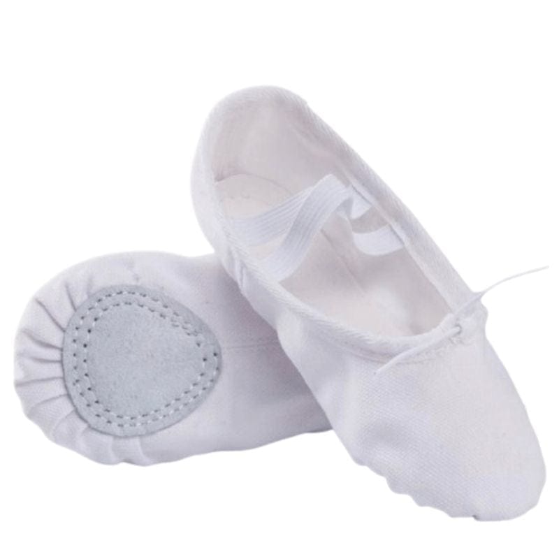 Stretchy White Ballet Shoes
