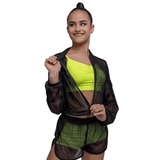 Sports Mesh Zip Up Jacket Black - OneSports - dubai
