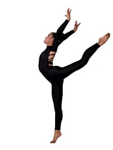 Black full length dance and aerial unitard Djohn for girls supporting flexible movement from OneSports.ae