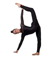 Black dance and aerial training unitard Furey for girls supporting expressive movement from OneSports.ae