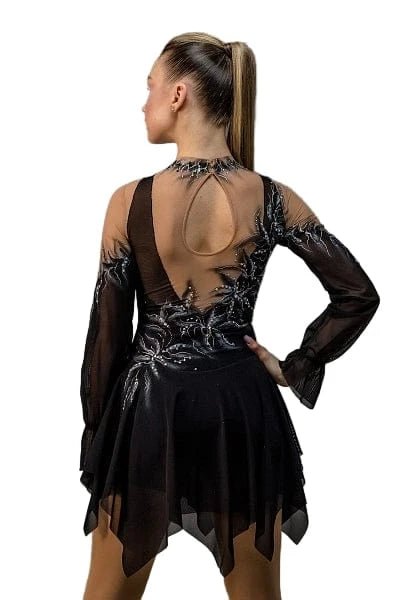 141 - 146cm Figure Skating Dress Black Night - OneSports - dubai
