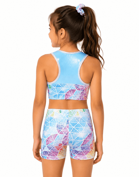 Abstract top shorts gymnastics set - OneSports - dubai