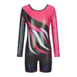 Long sleeved gymnastics unitard Fluxa by Diva Sports in pink and black for training and performance