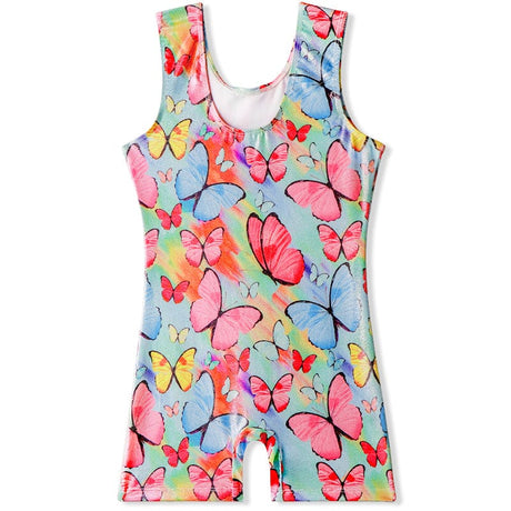 Gymnastics and dance unitard Garden featuring floral and butterfly design by Diva Sports for girls on OneSports.ae