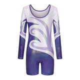 Girls long sleeve purple gymnastics unitard Muse by Diva Sports available at OneSports UAE