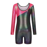 Stretchable long sleeve gymnastics unitard Fluxa in pink and black from OneSports UAE
