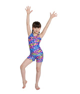 Unitard Domain animal print girls gymnastics unitard with shorts by Diva Sports available on OneSports.ae