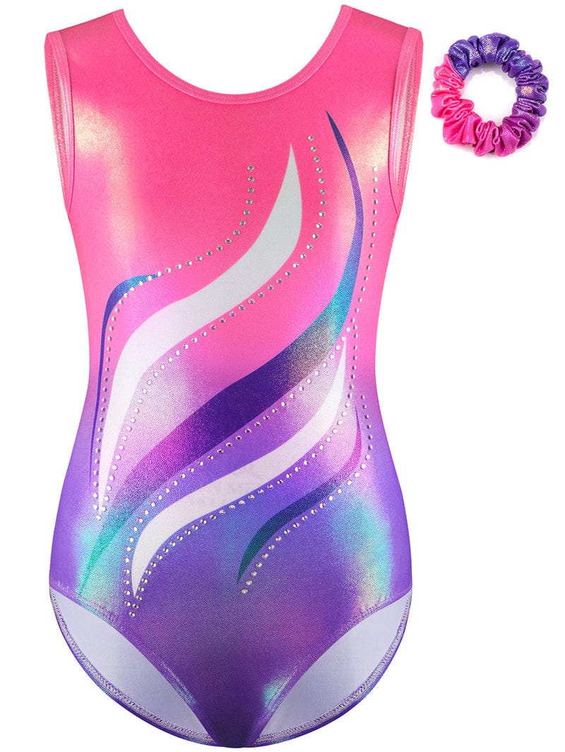 Diva Sports Verdy sleeveless gymnastics leotard pink purple from   OneSports.ae
