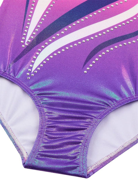 Sleeveless girls gymnastics leotard Diva Sports Verdy pink purple from onesports.ae