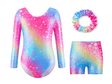 Diva Sports Vexa gymnastics set for girls with leotard shorts and scrunchie by OneSports.ae