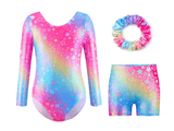 Diva Sports Vexa gymnastics set for girls with leotard shorts and scrunchie by OneSports.ae