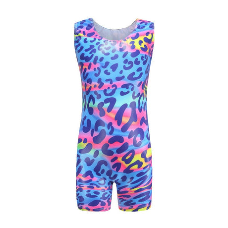 Gymnastics unitard Domain with shorts and animal print by Diva Sports for girls on OneSports.ae