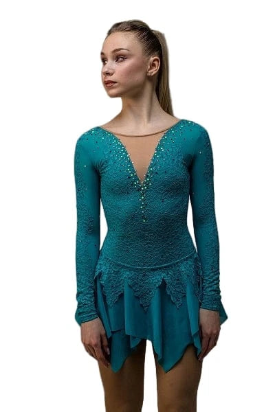 117-122 cm Figure Skating Dress Ocean