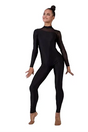 Full length unitard Furey for girls in black designed for aerial gymnastics and dance training available on OneSports.ae