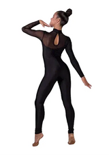 Girls performance unitard Furey with stand up collar and open back design on OneSports.ae