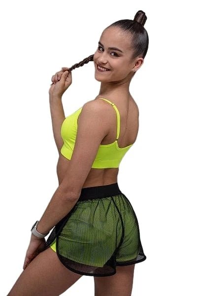 Double Shorts Web Black/Lime - OneSports - dubai