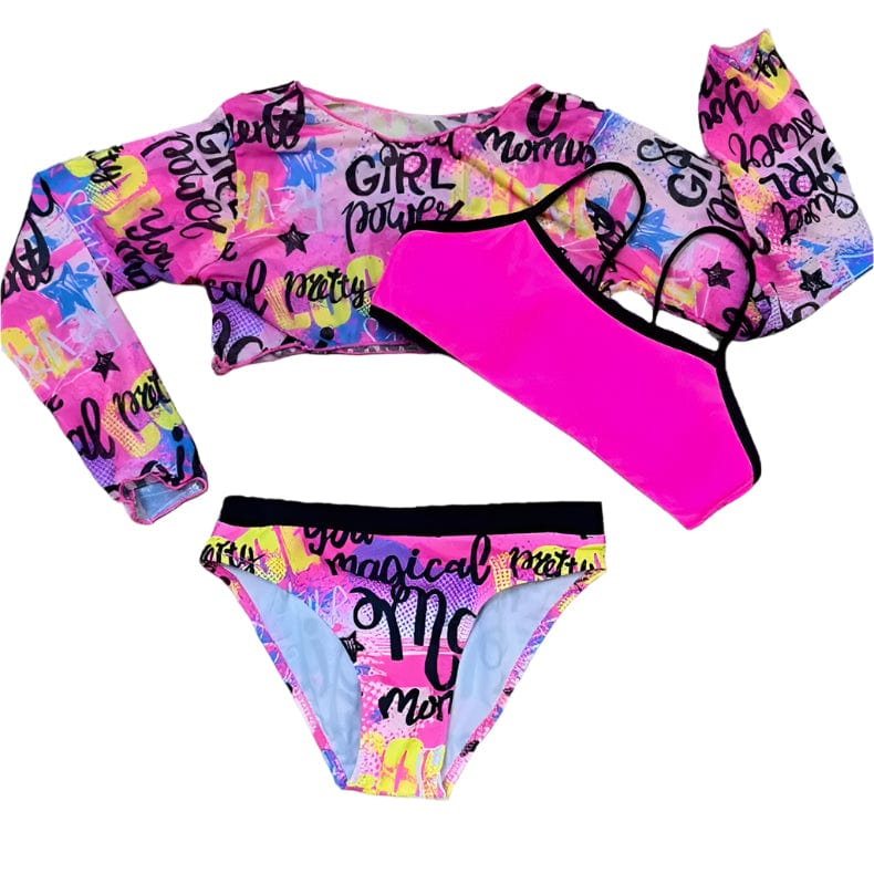 Girls Fuchsia Swim Set