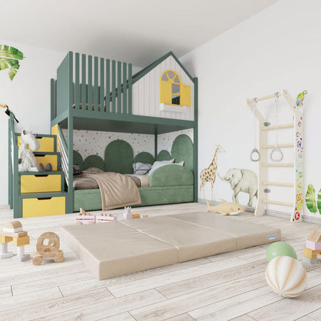 romana grey safety mat for children home gym wall bars support