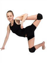 Korri black knee pads providing cushioned knee protection for gymnastics and dance on OneSports.ae