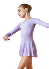Girls long sleeve violet ballet leotard domenica with mesh skirt by onesports uae