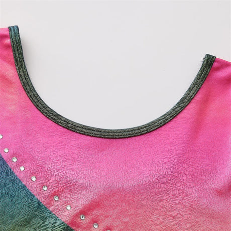 Pink and black long sleeve gymnastics unitard Fluxa designed for flexible movement onesports.ae