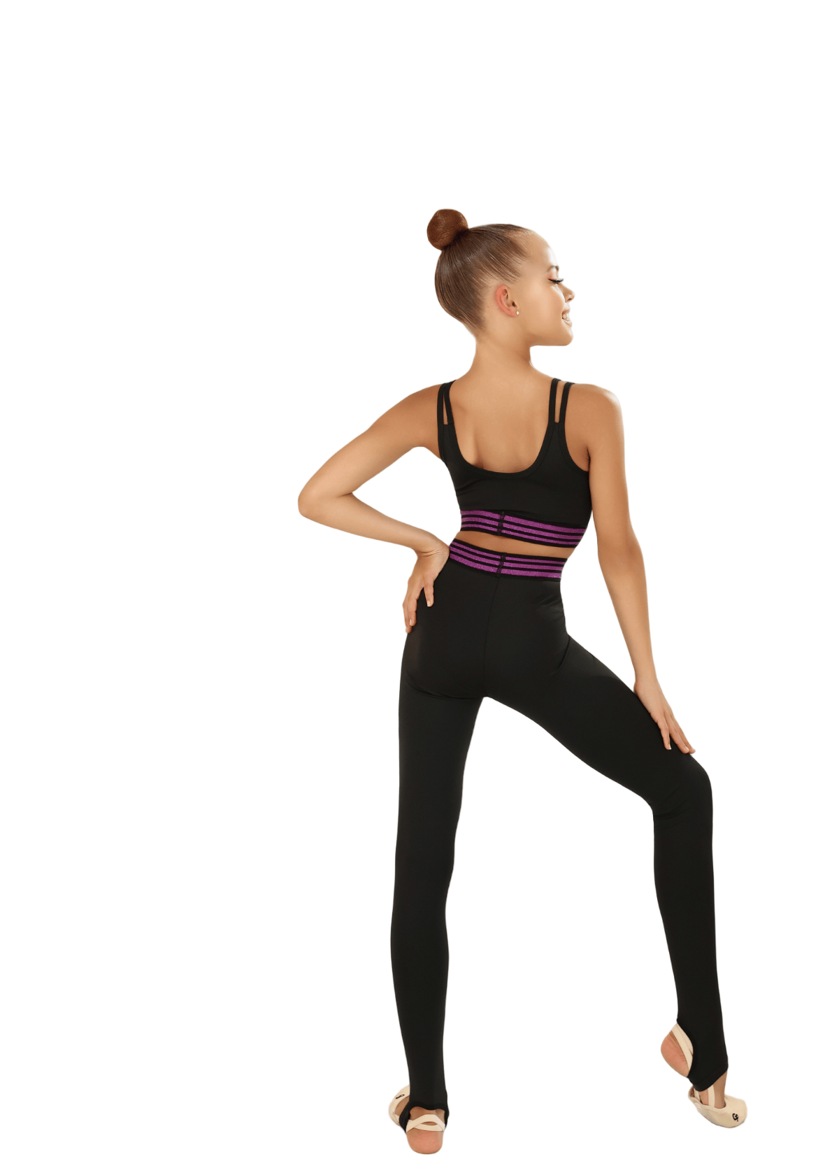 black training leggings for girls gymnastics stretching dance onesports uae