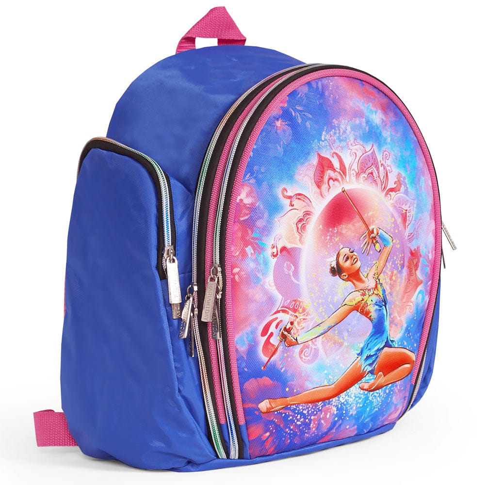 Girls rhythmic gymnastics school and training backpack blue orchestra design