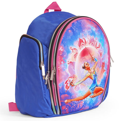 Girls rhythmic gymnastics school and training backpack blue orchestra design