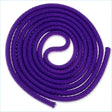 Coiled purple rope on a white background