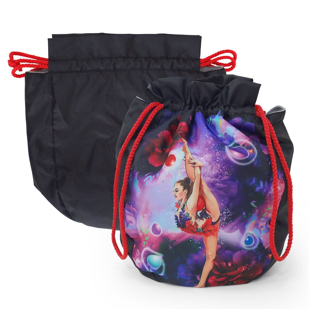 Black gymnastics ball bag for keeping rhythmic gymnastics balls clean and safe