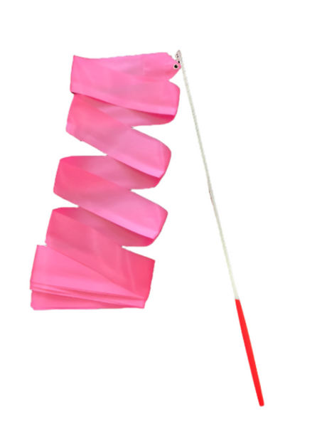 4m pink Lightweight ribbon designed for rhythmic gymnastics training and performance by OneSports.ae