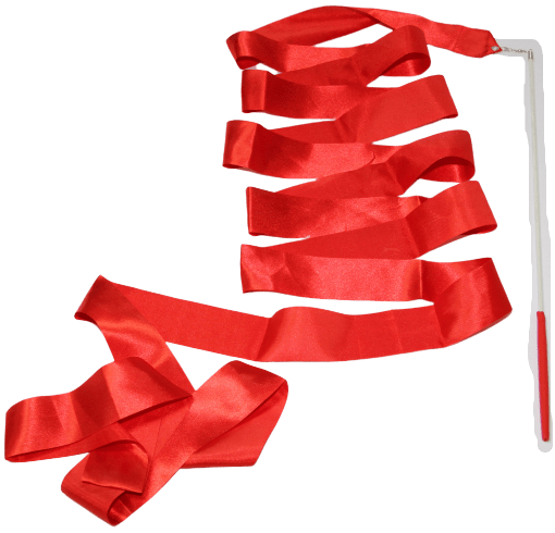4m red Lightweight ribbon designed for rhythmic gymnastics training and performance by OneSports.ae  