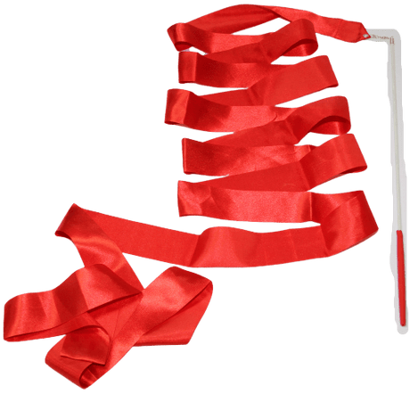 4m red Lightweight ribbon designed for rhythmic gymnastics training and performance by OneSports.ae  