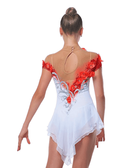 129-140cm Figure Skating Dress Red Bride