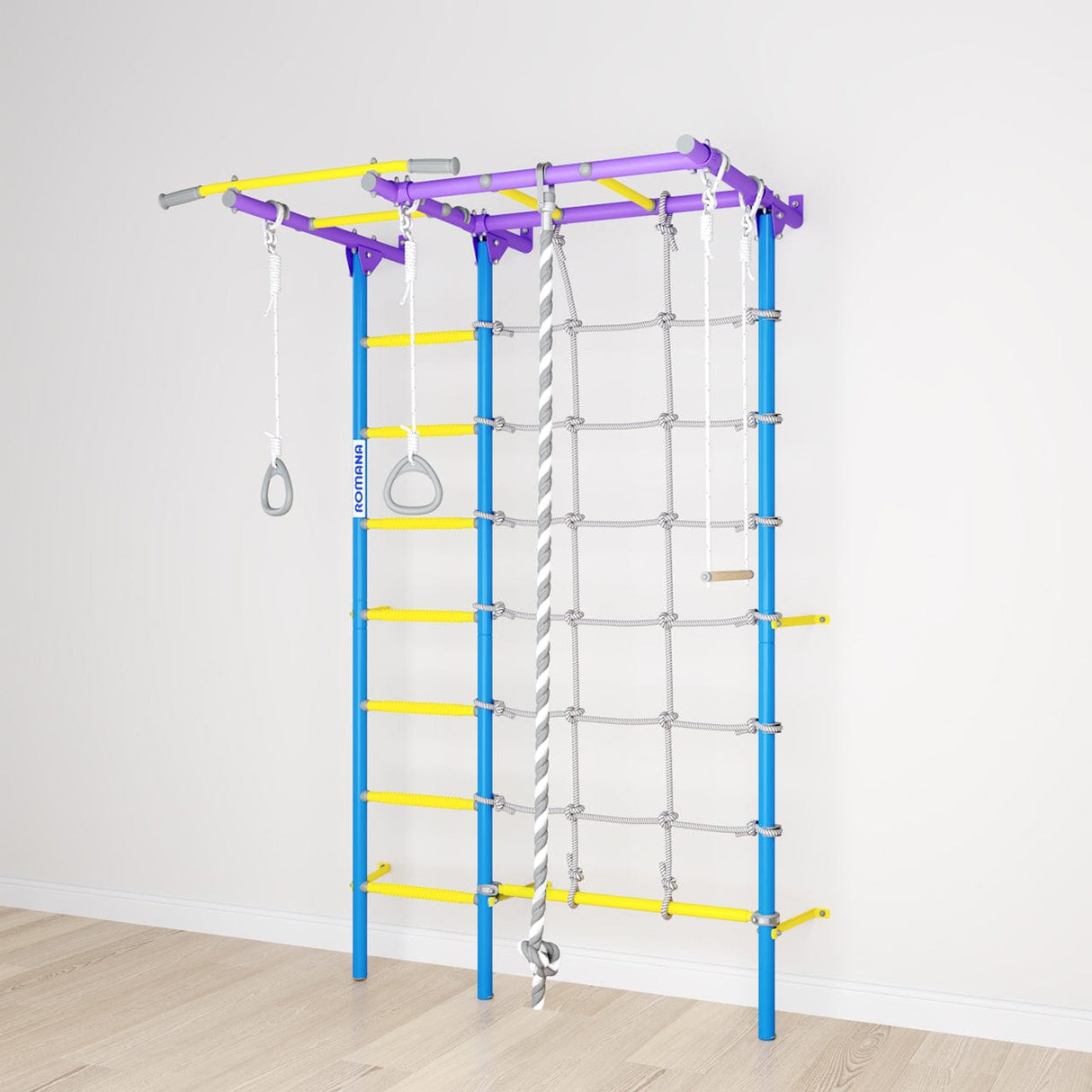 purple blue romana swedish wall bar play set for kids home gym onesports uae