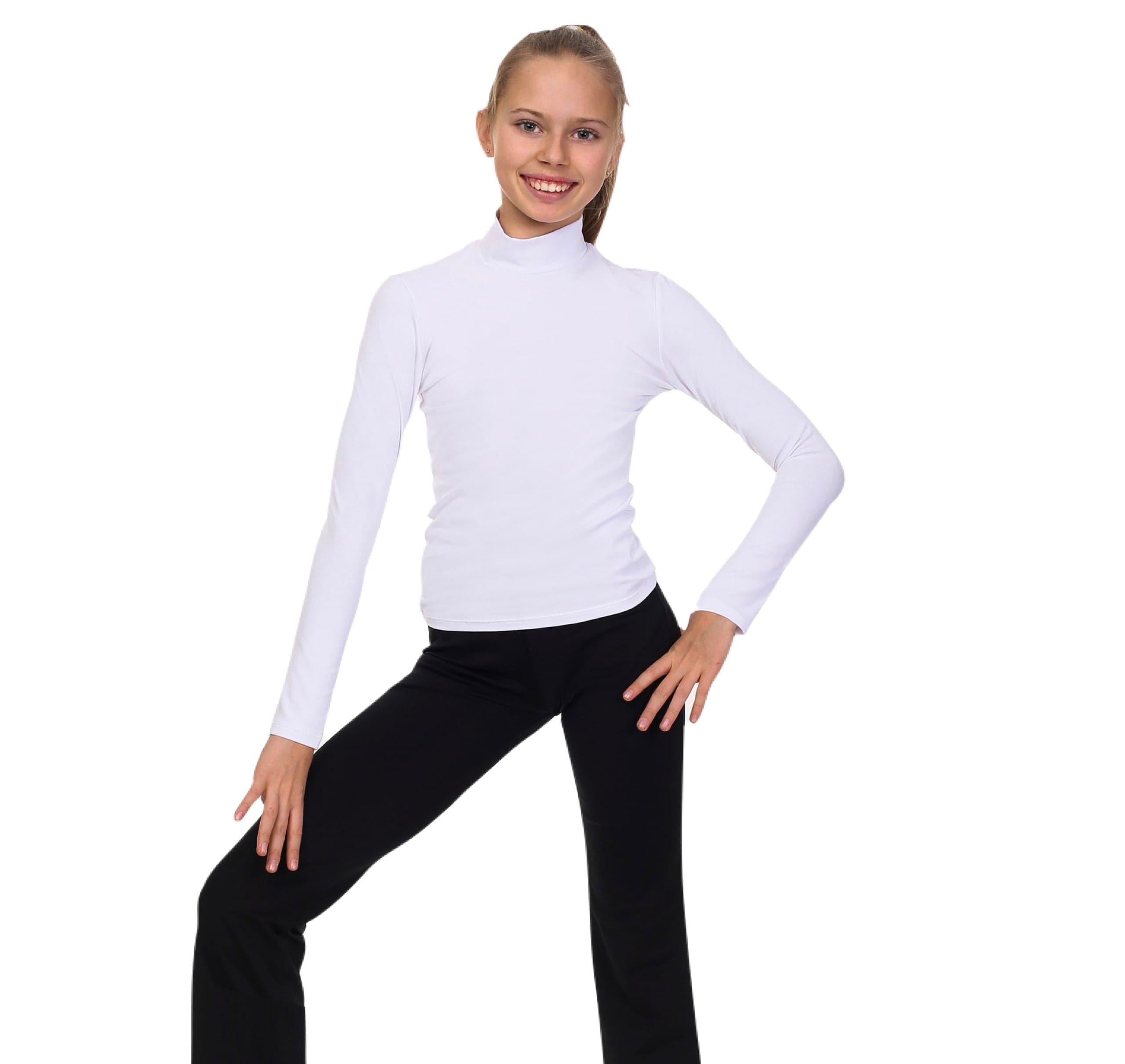 White Turtleneck Top with Long Sleeves - OneSports.ae