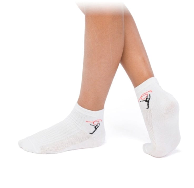 Printed Gymnast White Socks - OneSports - dubai