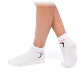 Printed Gymnast White Socks - OneSports - dubai