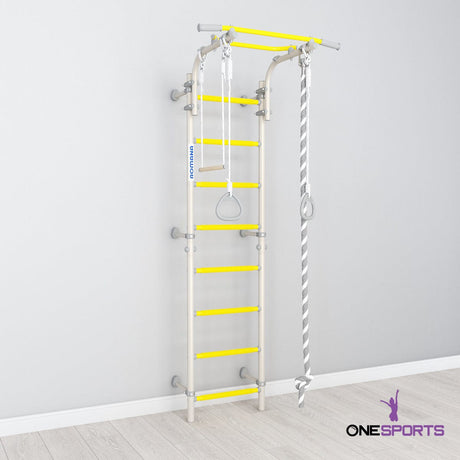 onesports romana swedish wall bars kids indoor gym yellow white