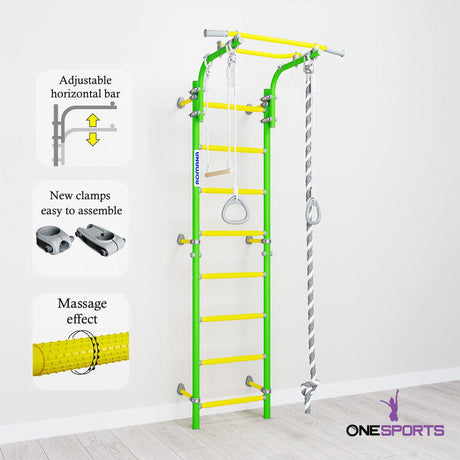 Next Top Green Apple Romana Wall Bars indoor kids climbing gym by OneSports UAE